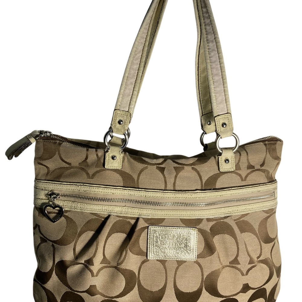 Coach Poppy Stylish Tan Designer Tote Bag